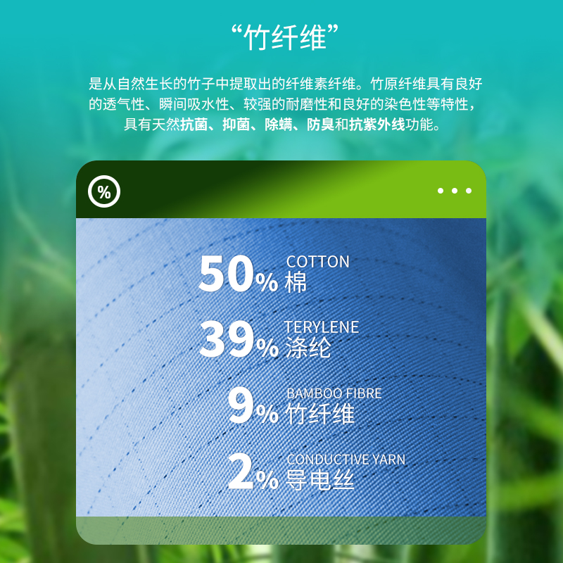 防静电夏季工装面料 竹纤维 源头厂家 质优价廉